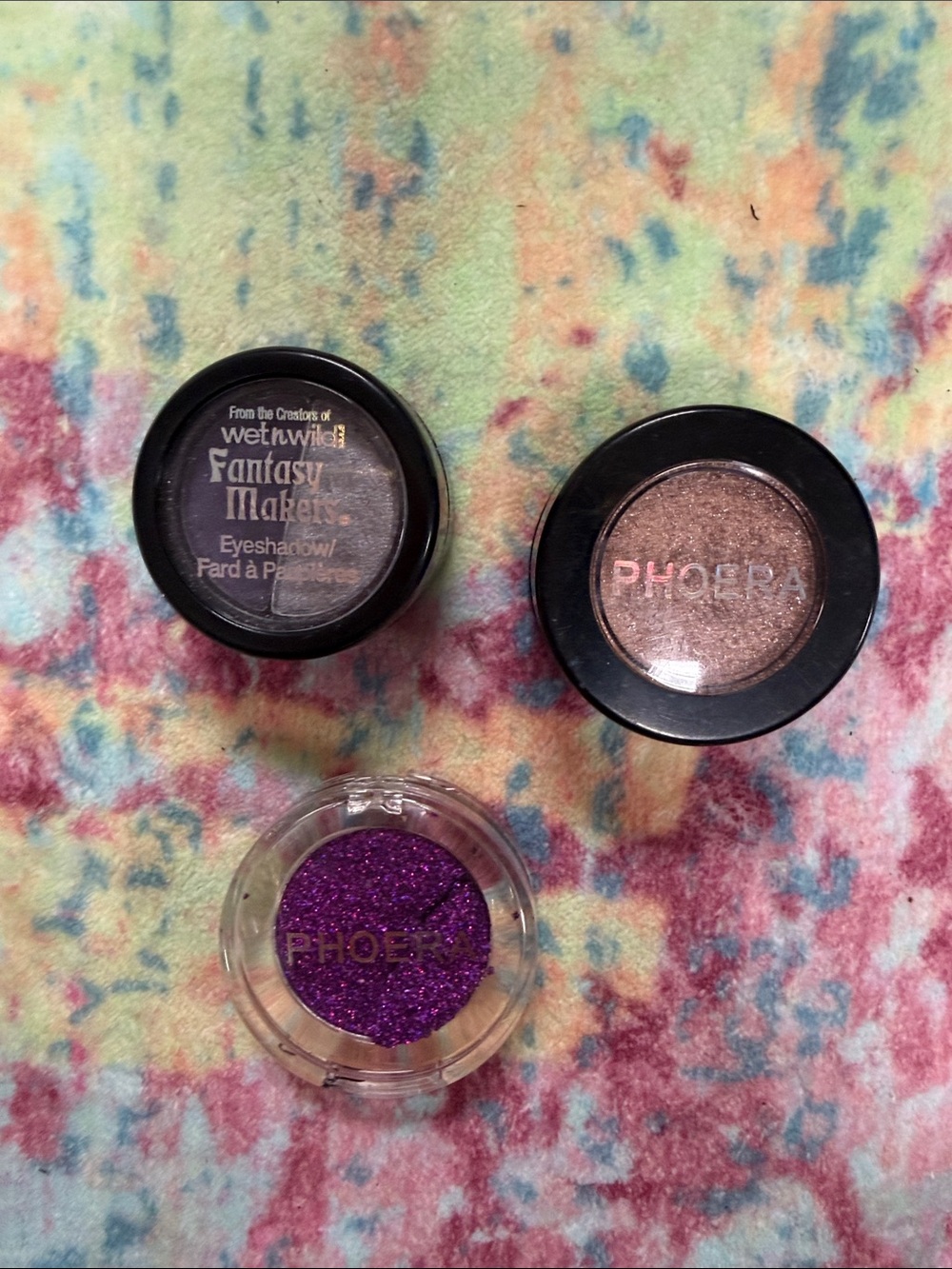 2 BONUSES! wet n wild Purple Glitter & Rose-Gold Shimmer Eyeshadow Duo LOT MK1